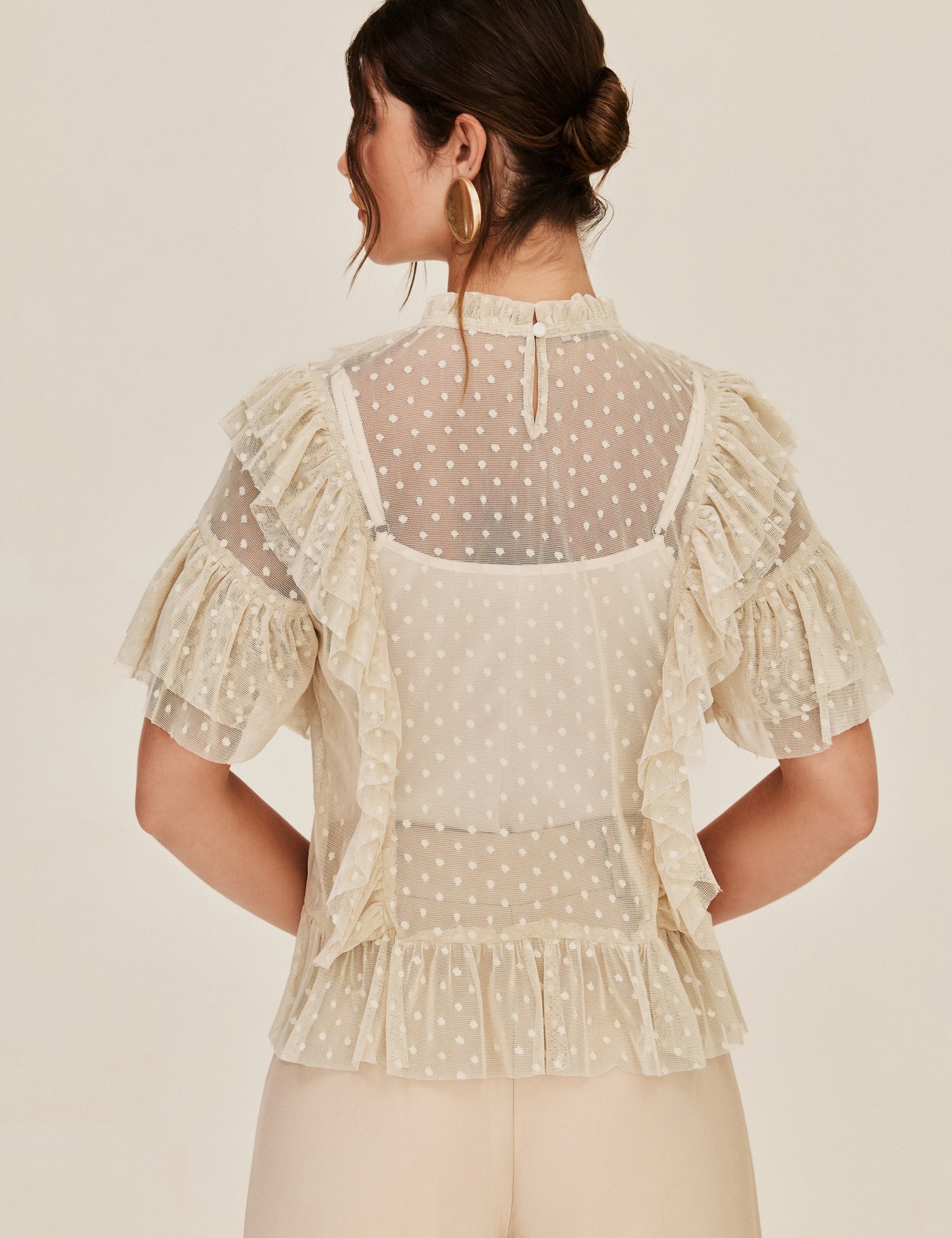 Blusa Tule Poá Filomena