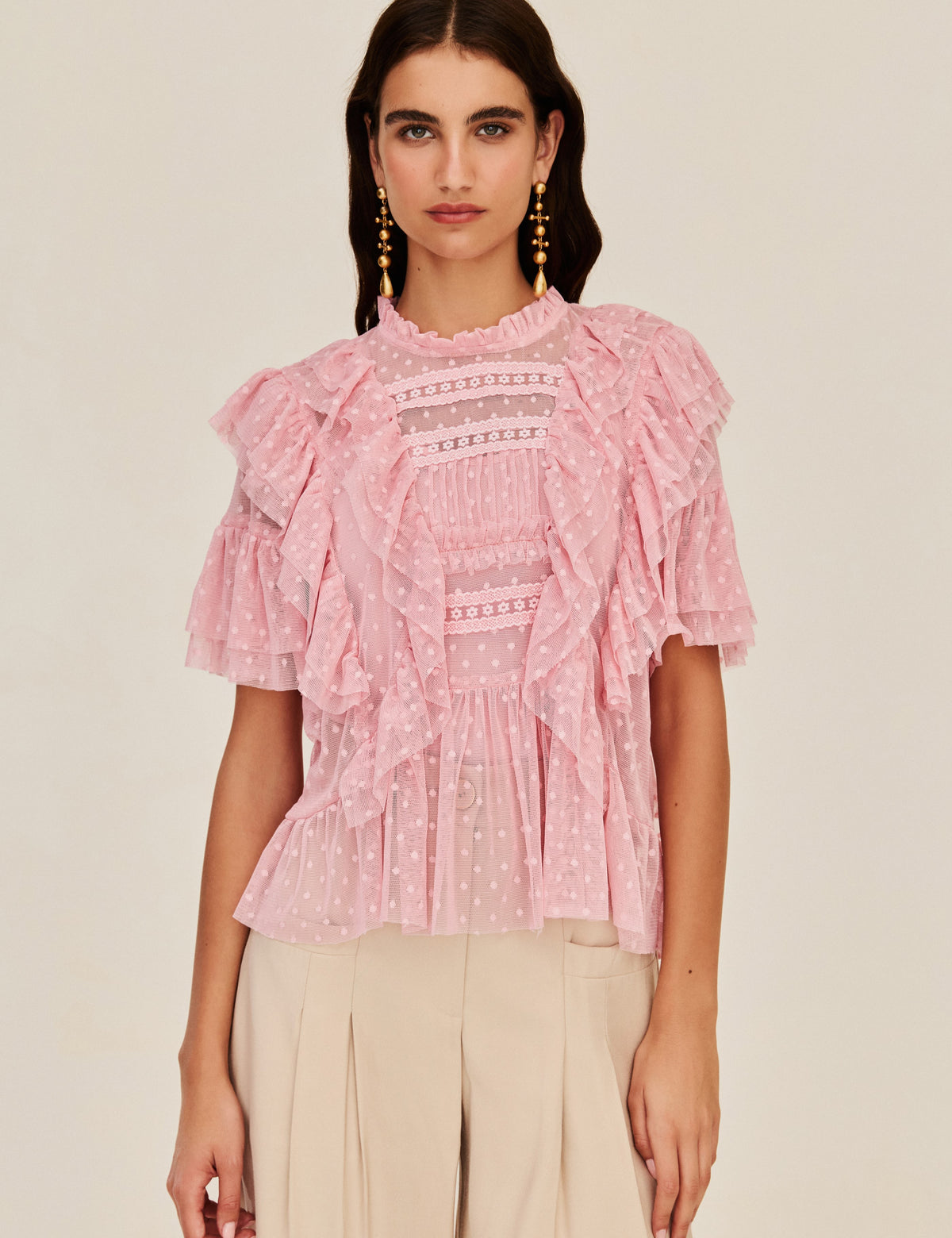 Blusa Tule Poá Filomena