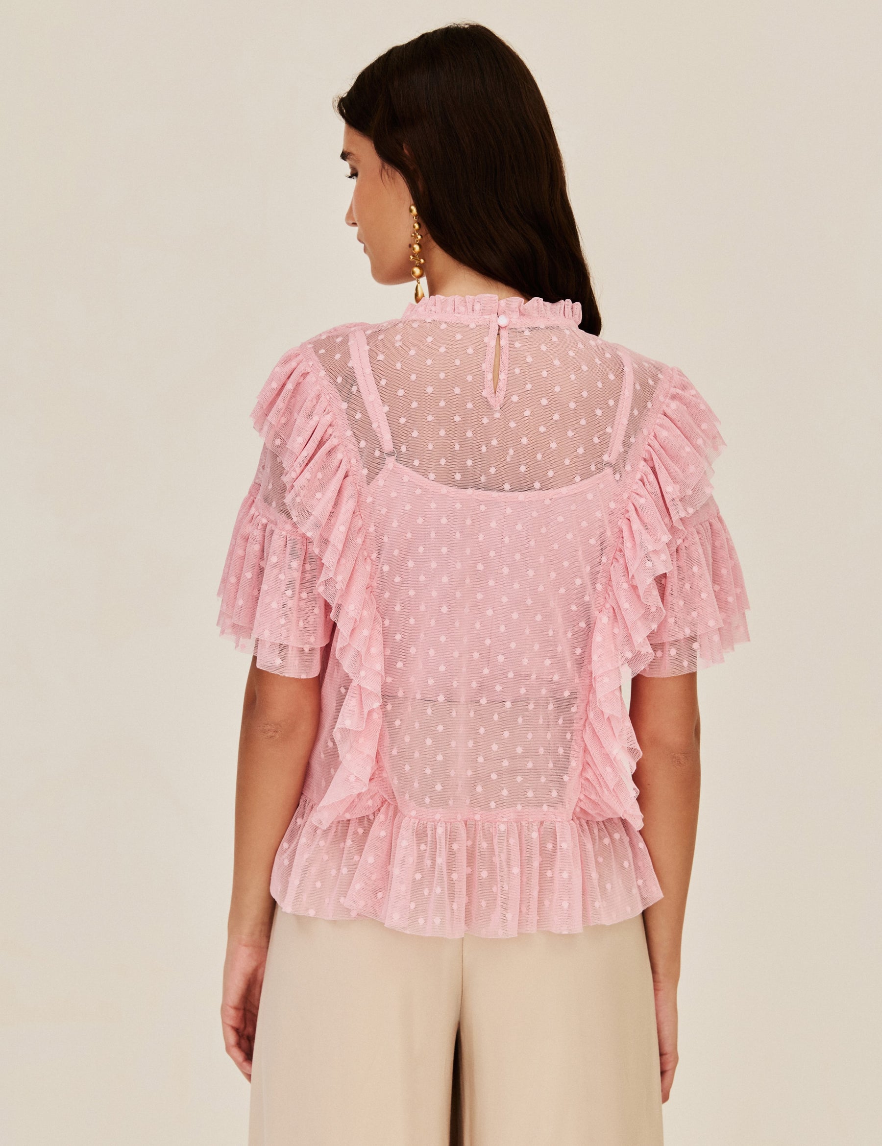 Blusa Tule Poá Filomena