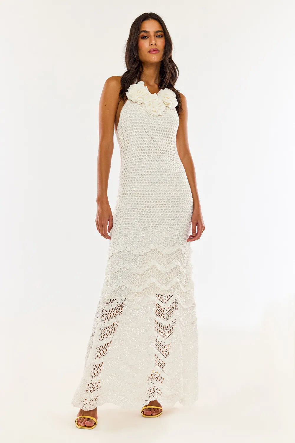 Vestido Tricot Longo Inara Off White