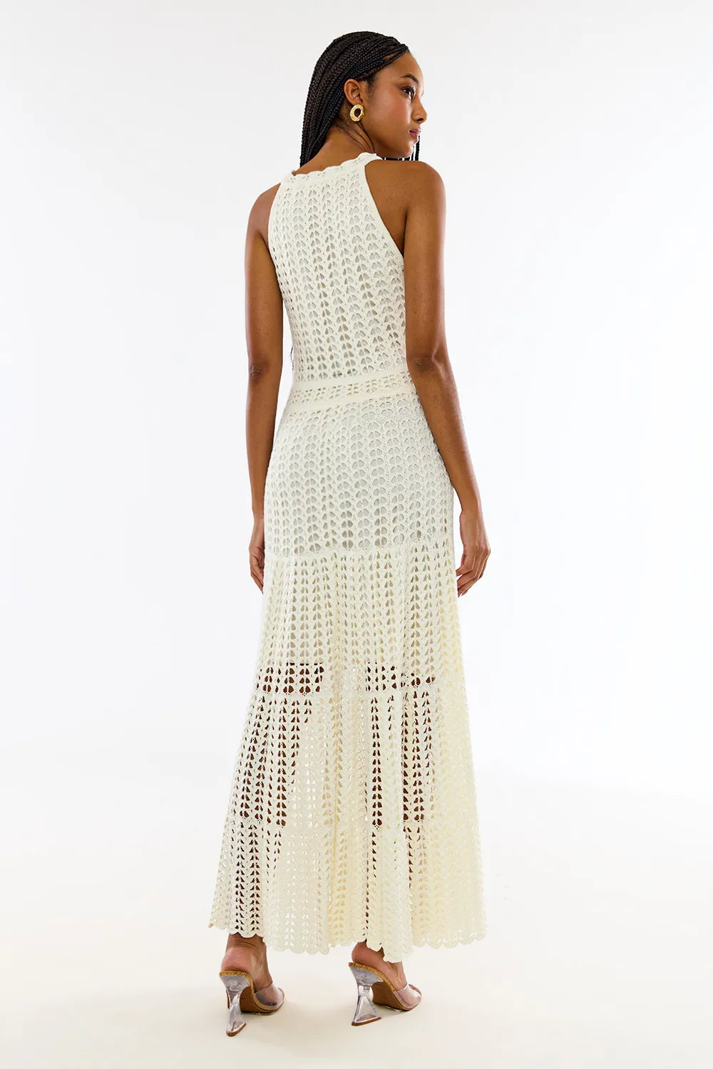 Vestido Tricot Midi Analu Off White