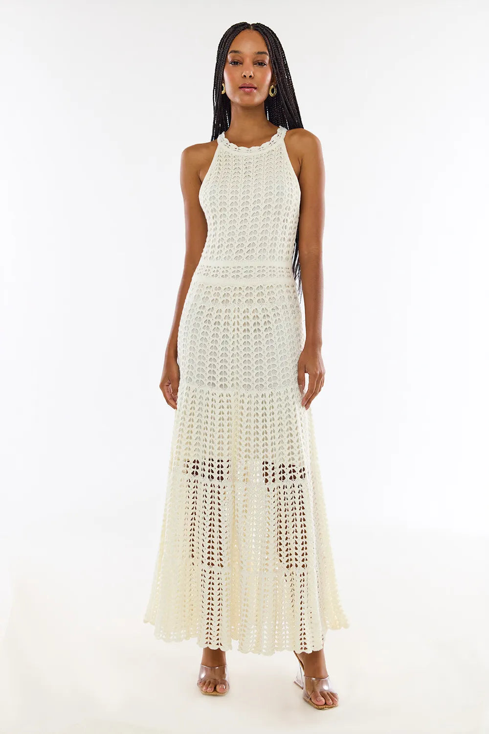 Vestido Tricot Midi Analu Off White