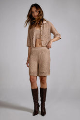 Conjunto Tricot Bertha Casaco + Bermuda