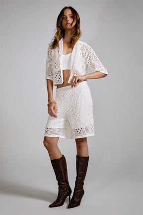 Conjunto Tricot Bertha Casaco + Bermuda